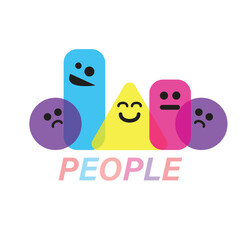 Obraz premium People Icon Vector Illustration Flat Design