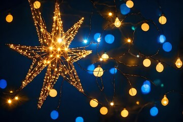 golden star lights backdrop .