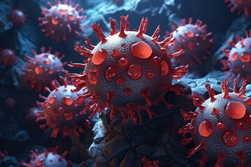 Red blood cells and flu virus