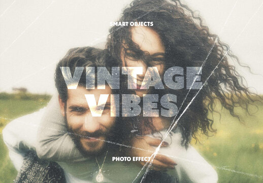 Nostalgia Vibes Photo Effect Mockup