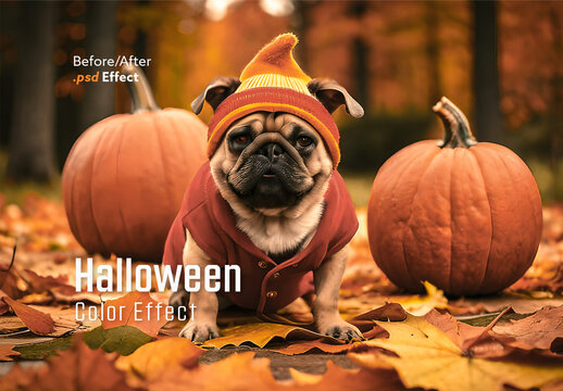 Halloween Before and After Photo Effect	