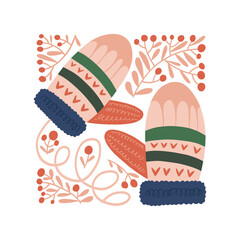 Merry Christmas and Happy New Year illustration. Modern trendy Matisse minimal style. Hand drawn design for wallpaper, wall decor, print, postcard, cover, template, banner.