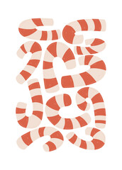 Merry Christmas and Happy New Year illustration. Modern trendy Matisse minimal style. Hand drawn design for wallpaper, wall decor, print, postcard, cover, template, banner.