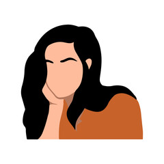 Aesthetic Vector Illustration of a Beautiful Young Girl