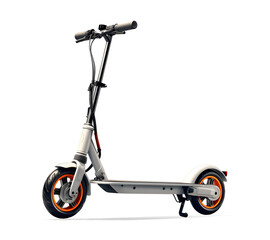Electric Kick Scooter isolated on a white background, modern urban transporting concept, realistic design illustration, generative ai