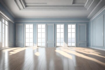 Bright empty room with window
