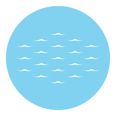 blue water wave circle icon