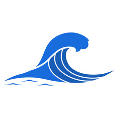 blue sea waves and ocean waves icon