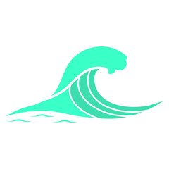 green mint sea waves and ocean waves icon