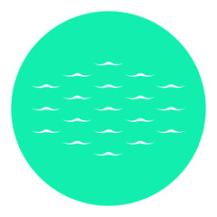 green mint water wave circle icon