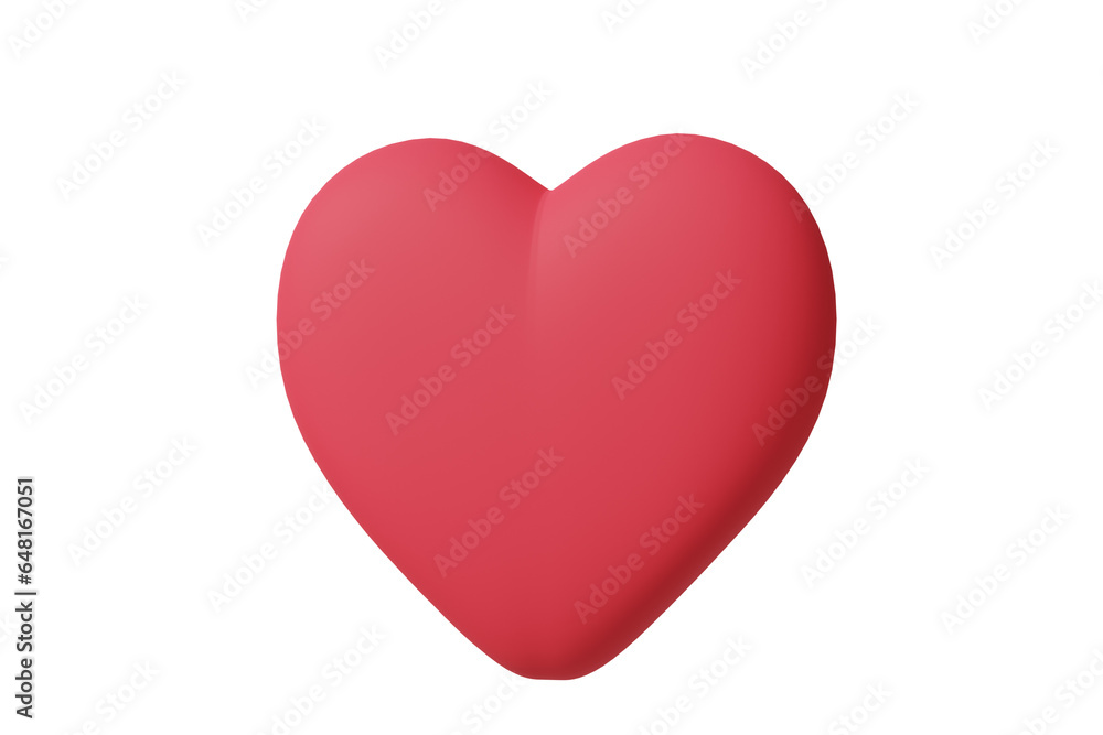 Poster 3d heart feeling for graphic element, web element isolated on white background illustration. simple minimal icons use for valentine concept. 3d rendering.