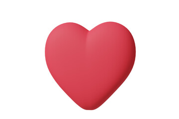 3d heart feeling for graphic element, web element isolated on white background illustration. simple minimal icons use for valentine concept. 3d rendering.