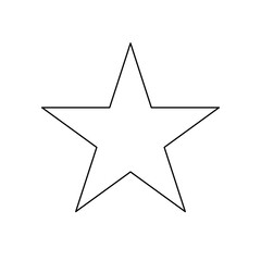 A large black outline star symbol on the center. Illustration on transparent background