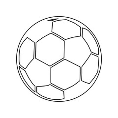 A large black outline football symbol on the center. Illustration on transparent background