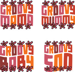 groovy retro svg design bundle