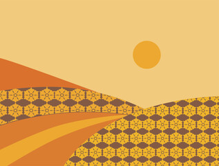 background with yellow lines and ornaments