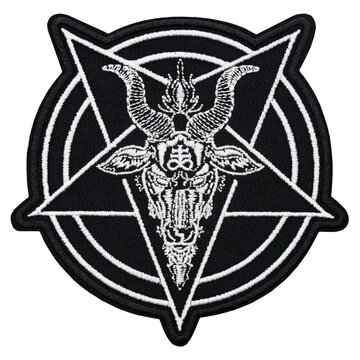 Pentogram patch. Occult accessory, dark magic. Satan, Baphomet, Devil, Hades, Lilith. Accessory for rockers, metalheads, punks, goths.