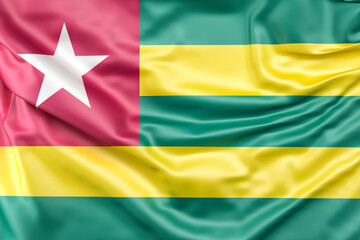 Ruffled Flag of Togo. 3D Rendering