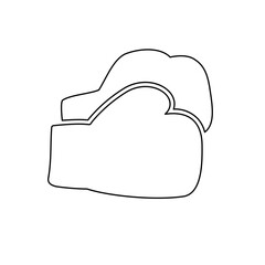 A large black outline boxing gloves symbol on the center. Vector illustration on white background
