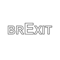 A large black outline brexit symbol on the center. Illustration on transparent background