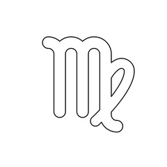 Obraz premium A large black outline zodiac virgo symbol on the center. Illustration on transparent background