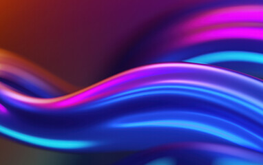 Futuristic Design: Smooth Flowing Shapes in pink and blue Transparent Glass 3D Render