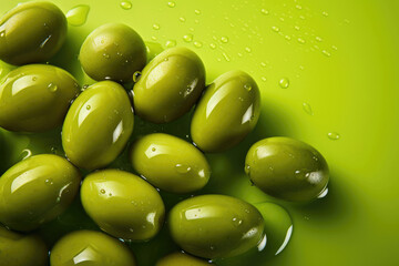 Green olives in olive oil