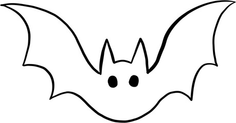 Obraz premium freehand drawing of halloween bat flat design.