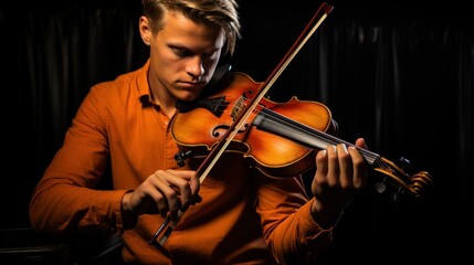 A musician playing the violin