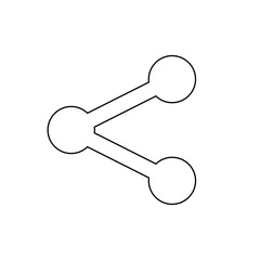A large black outline share symbol on the center. Illustration on transparent background