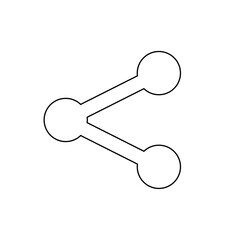 A large black outline share symbol on the center. Vector illustration on white background