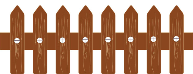 wooden fence isolated on white