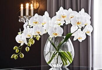 white orchid in vase