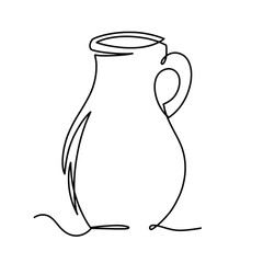Vector continuous one line tea pot illustration
