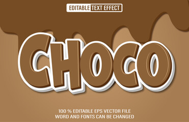 Choco editable text effect 3d style template