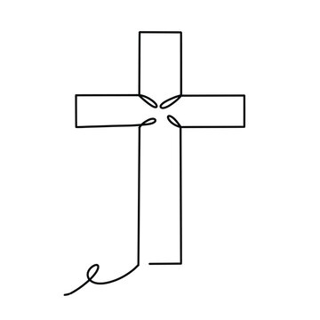 recommend clip art: Vector continuous one line religion illustration