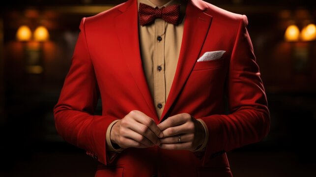 A man in a red suit