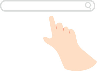 Concept of hand search icon