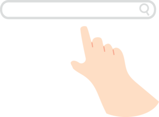 Concept of hand search icon