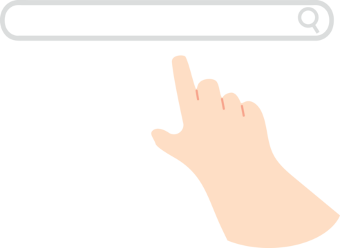 Concept of hand search icon