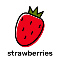 strawberry simple vector linear icon