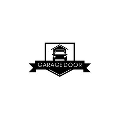 Garage door logo flat design style isolated on white background. Car garage icon