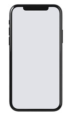 An iPhone, white screen. On a transparent background. Insert your own screen image. For app mockups.