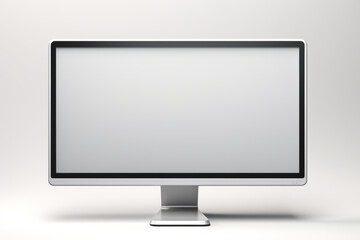 Fototapeta premium A computer monitor isolated on a white background. Insert your own image. Narrow bezel. Marketing software.