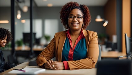Empowered Black businesswoman at work