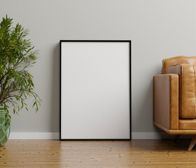 Realistic Black Frame Mockup - Perfect for Showcasing Your Art and Photography, Stylish Black Frame Mockup, High-Quality Frame Mockup. 3D Render.