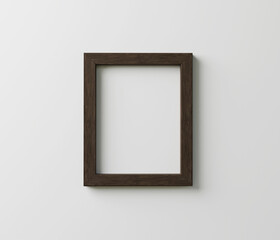 Wood Frame Mockup. Minimalist Wooden Floating Frame Mockup. Farmhouse Float Frame with Empty Space for Art Mockup. 3D Render.