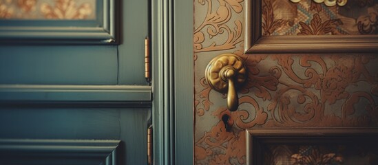 Restroom door lock with vintage aesthetic