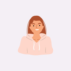 Vector young happy woman illustration