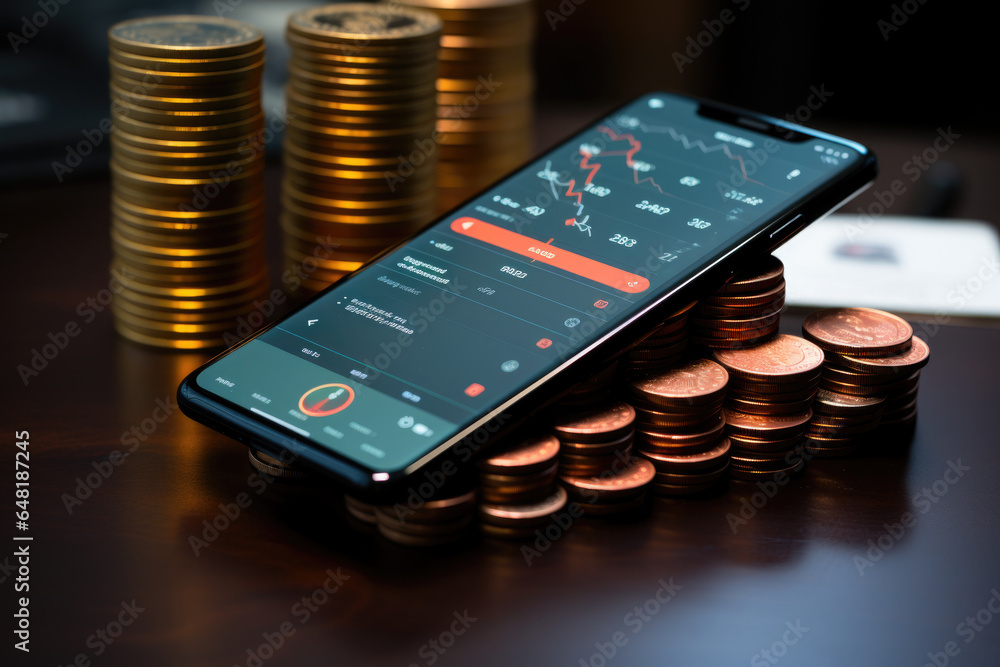 Poster a digital wallet app on a smartphone, representing easy access to cryptocurrency assets. generative 
